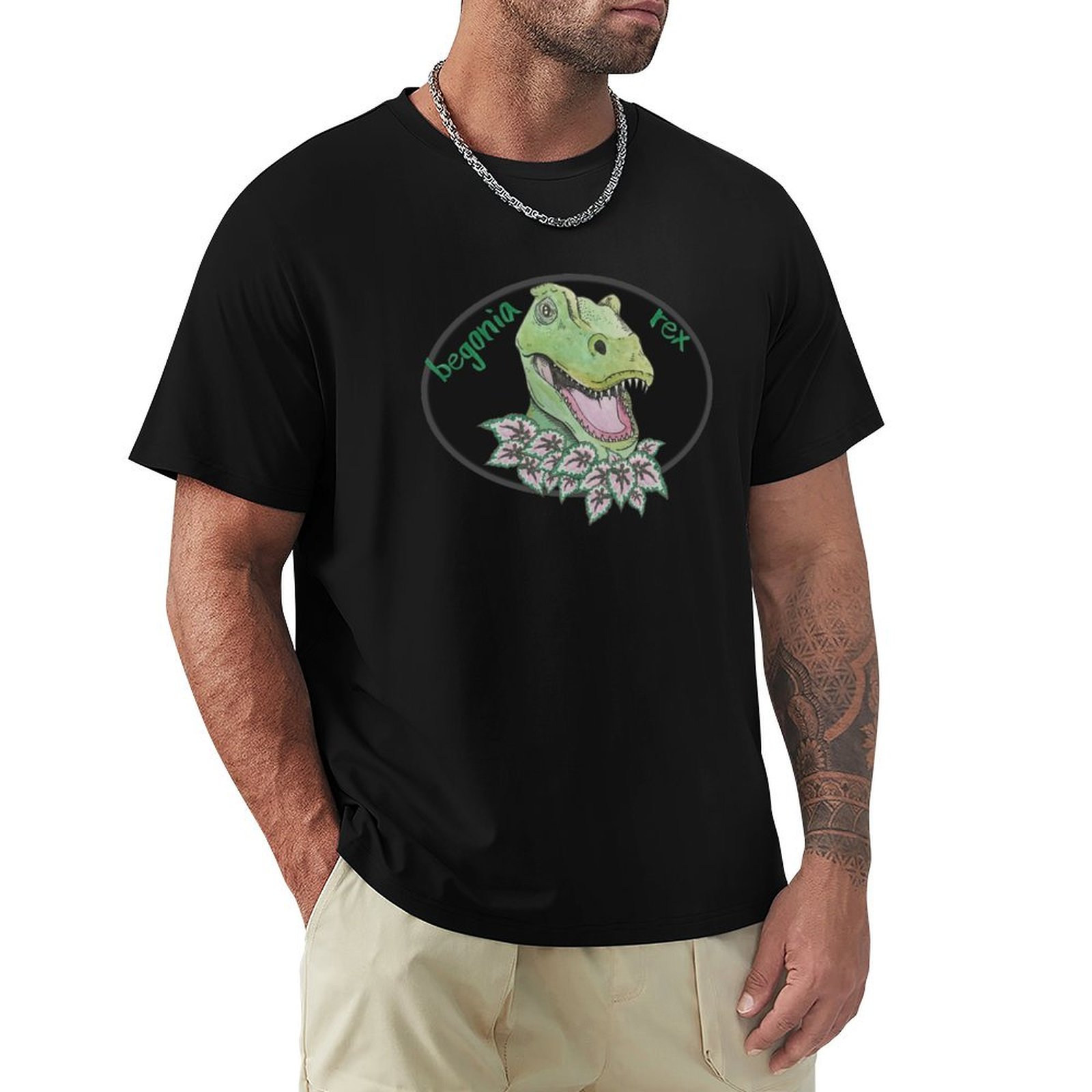 T rex begonia T-Shirt man t sh - Begonia Rex ulasan dan harga
