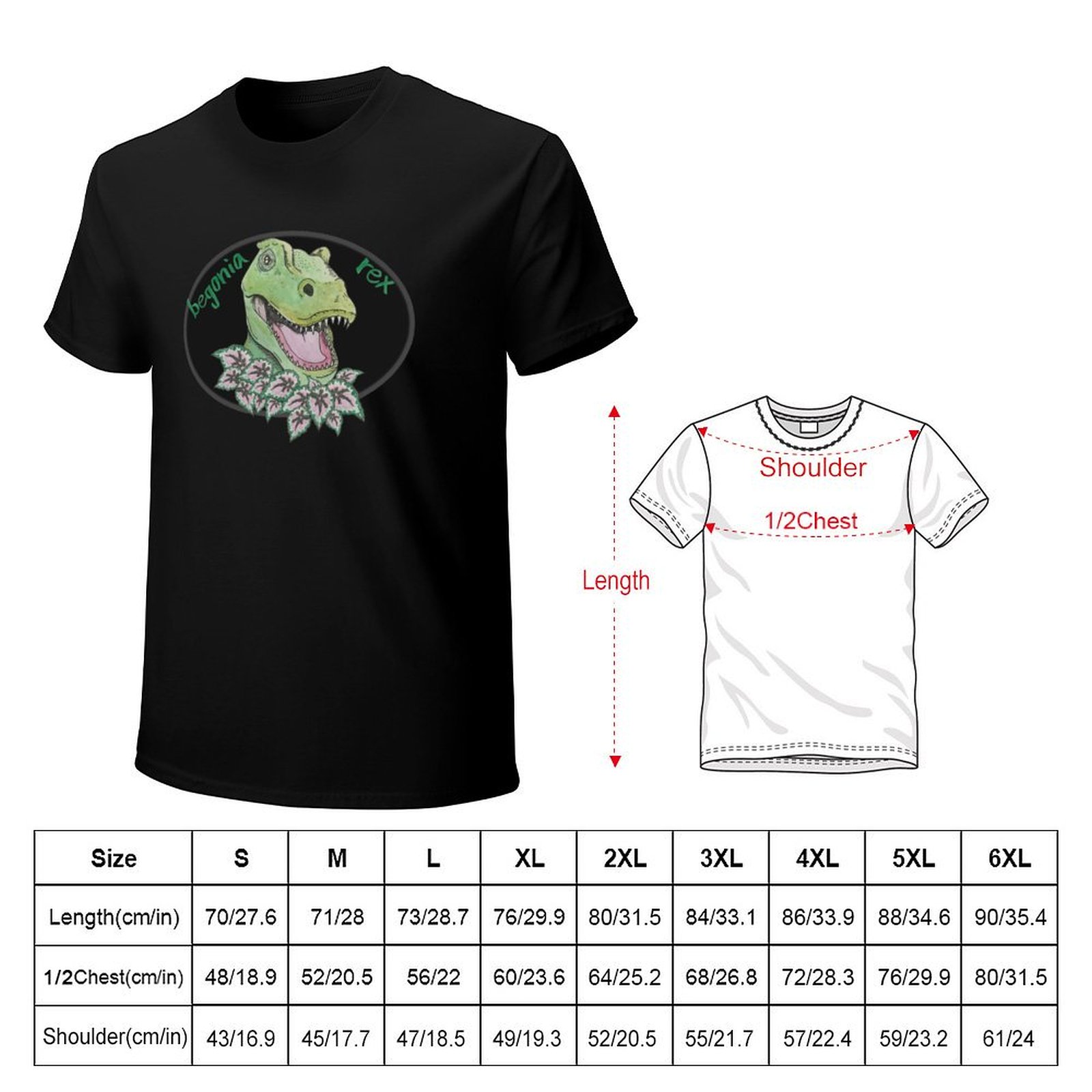 T rex begonia T-Shirt man t sh - Begonia Rex ulasan dan harga